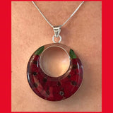 Miniature Real Poppy Pendant with Sterling Silver Findings