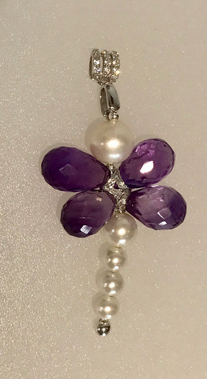 Dragonfly Pendant with Amethyst
