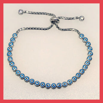 Sterling Silver Evil-eye Tennis Bracelet