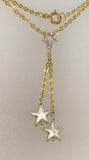 Silver Stars on Gold Chain Necklace