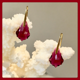 Swarovski Ruby Baroque Crystal Earrings