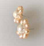 Daisy Earring Studs with Freshwater Pearls