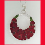 Miniature Real Poppy Pendant with Sterling Silver Findings
