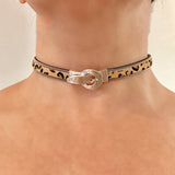 Leopard Print Hair on Leather Bracelet