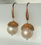 Rhinestone Keshi Pearl Earrings