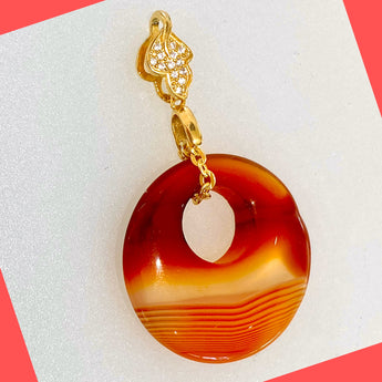 Hollow Circle Carnelian Pendant