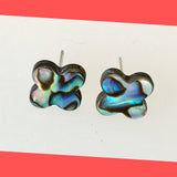 Clover Shaped Abalone Earring Studs