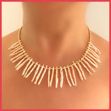 Spike Shaped Freshwater Pearls Necklace