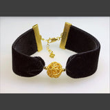 Gold Wire Ball Bracelet with Ribbon Band