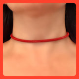 Leopard Print Red Leather Choker-Bracelet