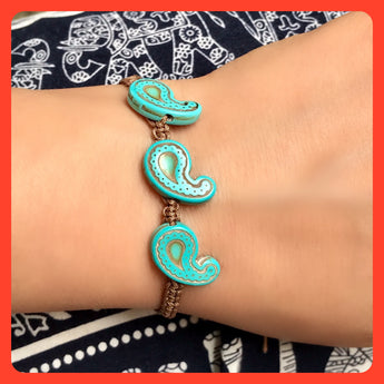 Paisley Turquoise Braided Bracelet