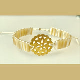 Column Tube MOP Bracelet with Sterling Silver Charm