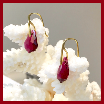 Swarovski Ruby Baroque Crystal Earrings