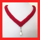 Necklaces; Red Coral and Mother of Pearl