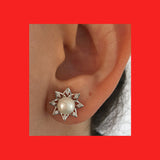Earrings; Freshwater Pearl (Flower)