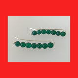 Earring; Green agate Ear Climber