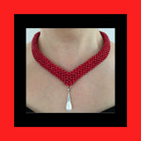 Necklaces; Red Coral and Mother of Pearl