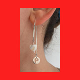 Earrings; Sterling Silver Letter and Heart on Wishbone Earrings