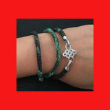 Bracelets; Green Snake Leather Bracelet with Sterling Silver Clasp