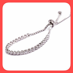 Bracelets; Sterling silver and Cubic zirconia tennis