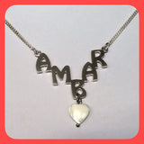 Necklace; Personalised sterling silver nameplate