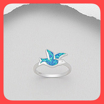 Rings; bird shaped Opal