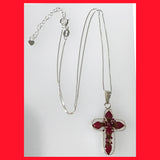 Cross Pendant with Real Rose Flowers