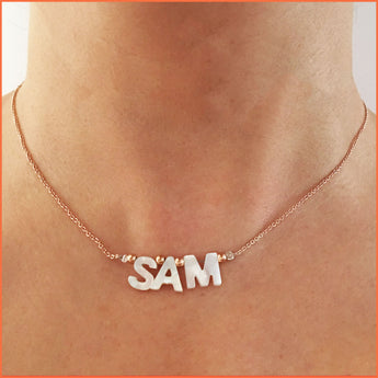 Name Necklace with Shell Letters