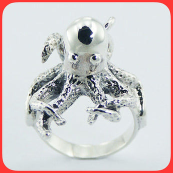 Rings; Sterling silver octopus