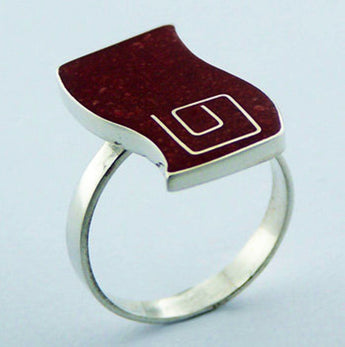 Rings;  Wavy Shape Red Sponge Coral