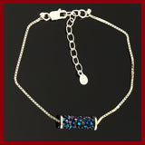 Blue Swarovski Tube Bracelet