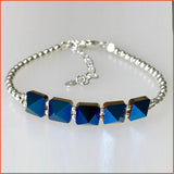 Blue Swarovski Spikes Bracelet