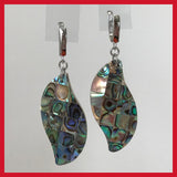 Wavy Drop Abalone Earrings